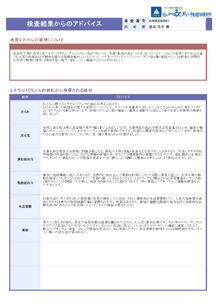 検査結果からのアドバイス